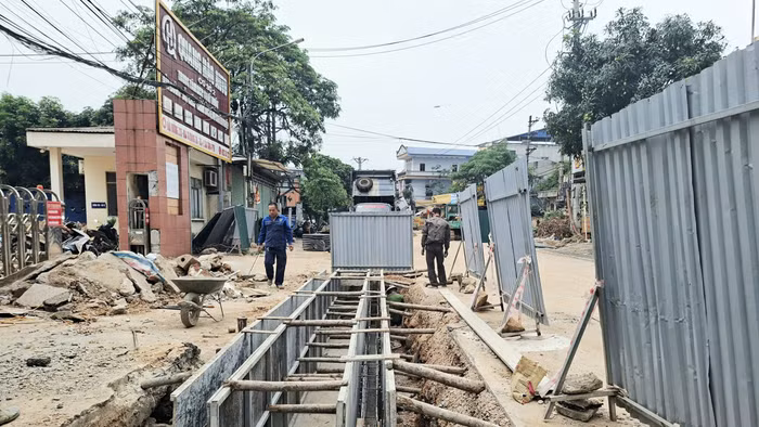 Nhiều công trình chống ngập úng khu vực trung tâm tỉnh Thái Nguyên đang được khẩn trương thi công.