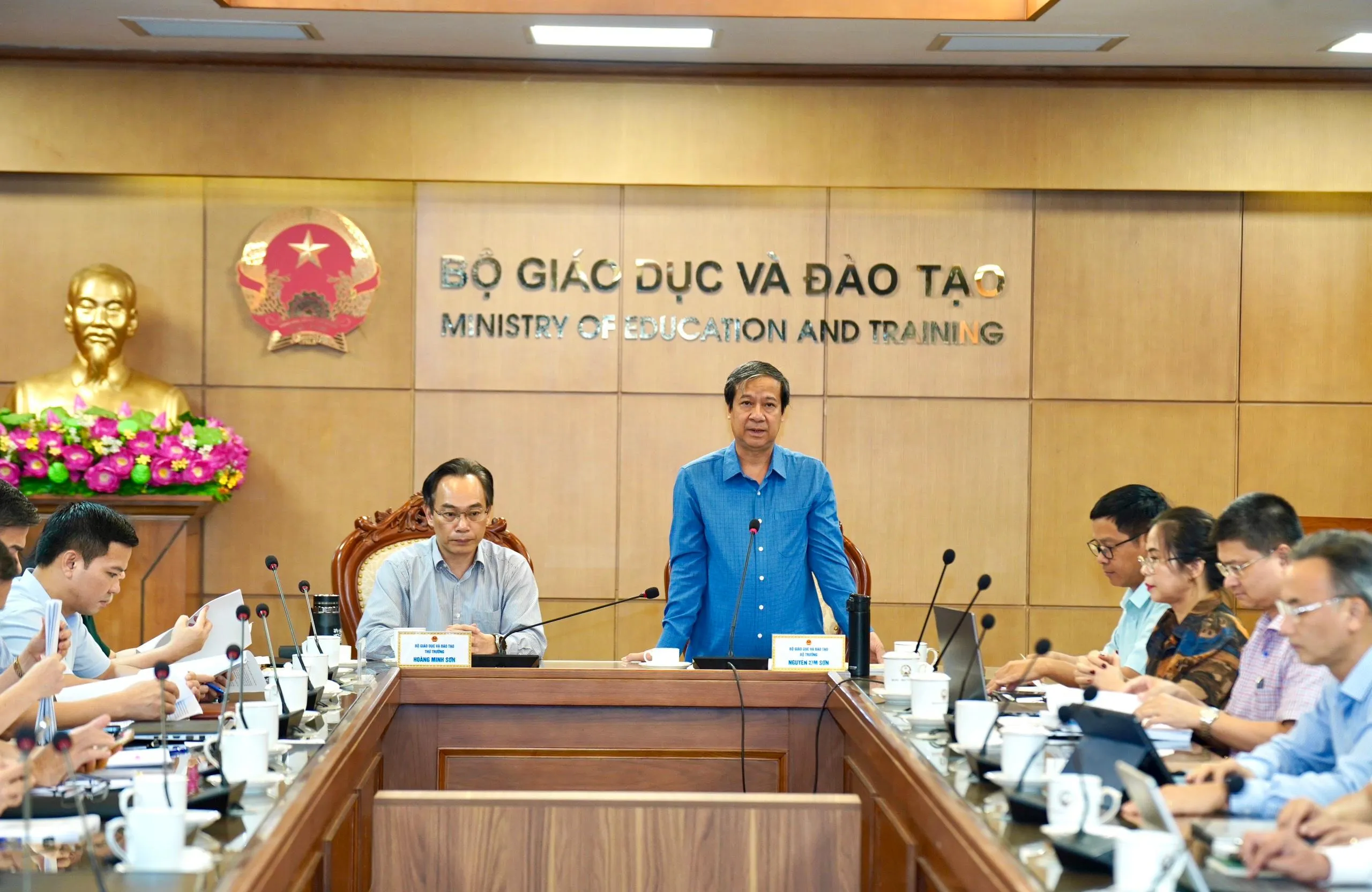 Bộ trưởng Nguyễn Kim Sơn phát biểu tại hội nghị.