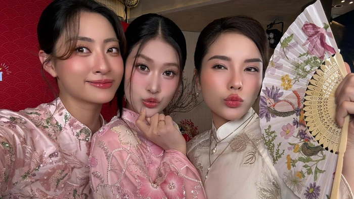 Bộ ảnh áo dài Tết lộng lẫy của ba nàng hậu đình đám làng nhan sắc Việt