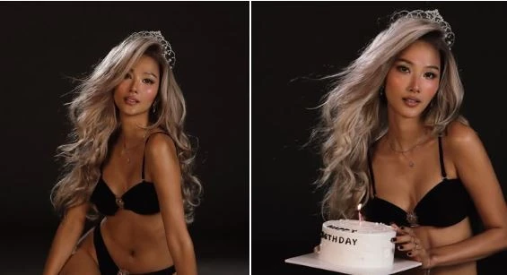 Siêu mẫu Hoàng Thùy mừng sinh nhật bằng loạt ảnh táo bạo