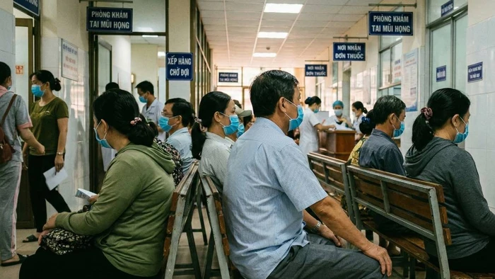 Người dân xếp hàng chờ khám bệnh. (Ảnh minh họa)