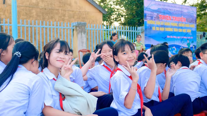 Học sinh Trường THCS Võ Như Hưng (phường Điện Bàn Đông, TP Đà Nẵng).