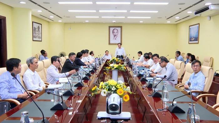 Bộ GD&ĐT làm việc với UBND TP Đà Nẵng về Dự án khu đô thị Đại học Đà Nẵng. (Ảnh: D.Hương)