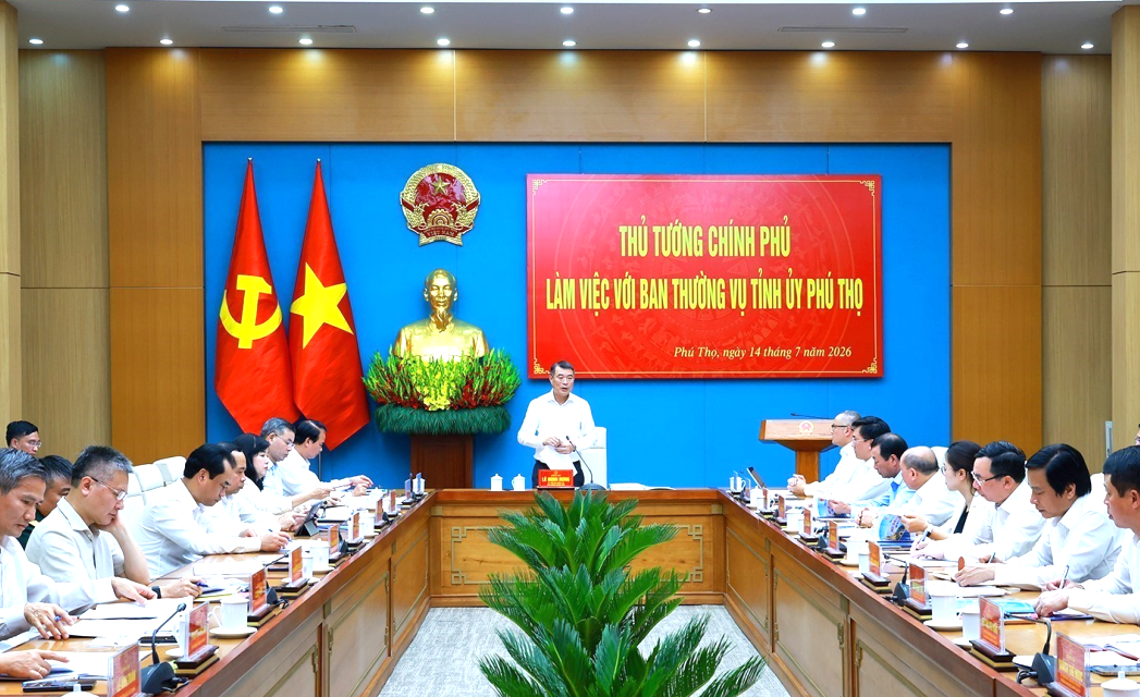 Thủ tướng Chính phủ Lê Minh Hưng chủ trì làm việc với Ban Thường vụ Tỉnh ủy Phú Thọ.