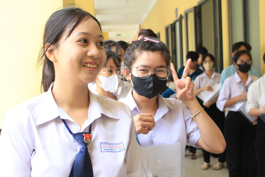 Thí sinh Trường THPT Võ Văn Tần khá tự tin trước kỳ thi tốt nghiệp THPT 2025. (Ảnh: Quốc Hải) img-4508.jpg