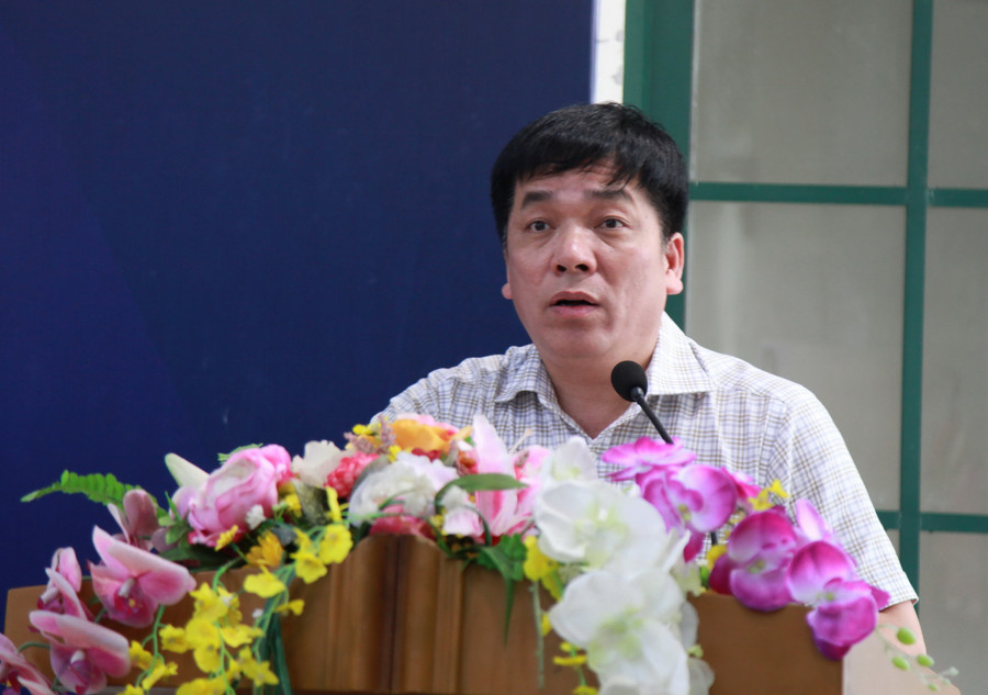 Ông Nhữ Ngọc Minh Chủ tịch Hiệp hội Thiết bị Giáo dục Việt Nam phát biểu tại chương trình. img-0138.jpg
