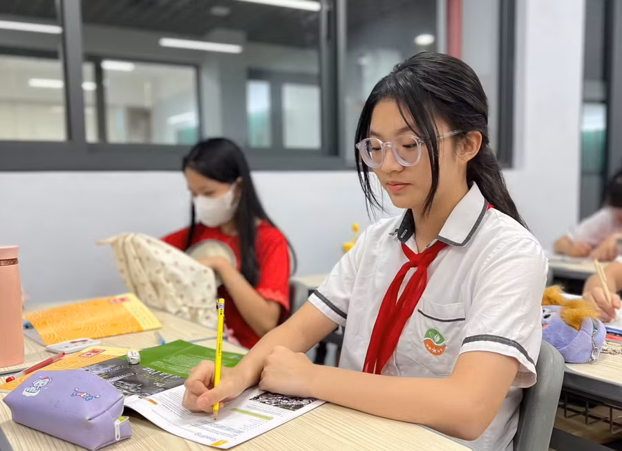 Bùi Yến Chi, học sinh Trường Liên cấp Ngôi sao Hoàng Mai, Hà Nội.