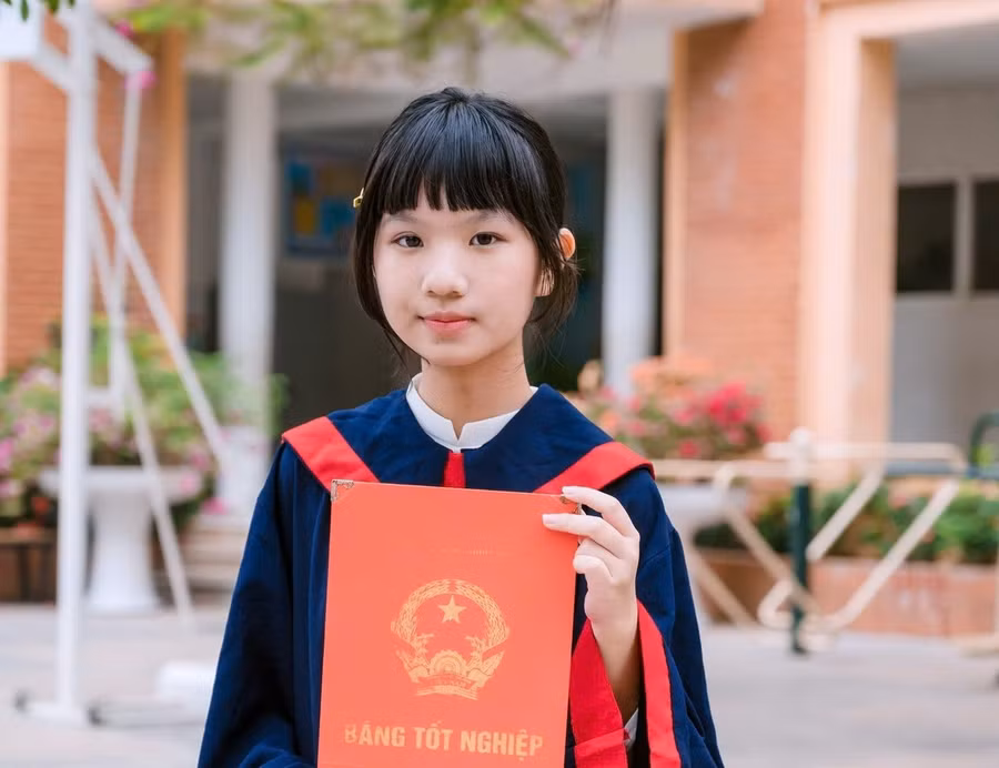 Vũ Khánh Chi, học sinh Trường THCS Ngọc Lâm.