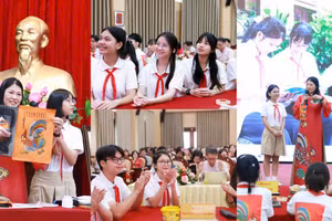 Buổi chuyên đề tìm hiểu về dòng tranh dân gian Kim Hoàng của Phòng GD&ĐT Hoài Đức thực hiện.