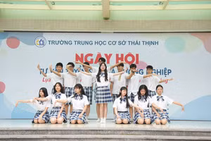 Học sinh Trường THCS Thái Thịnh, quận Đống Đa, Hà Nội. 