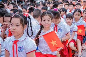 Học sinh Trường Tiểu học Yên Nghĩa, phường Yên Nghĩa, Hà Nội. Ảnh: Đình Tuệ.