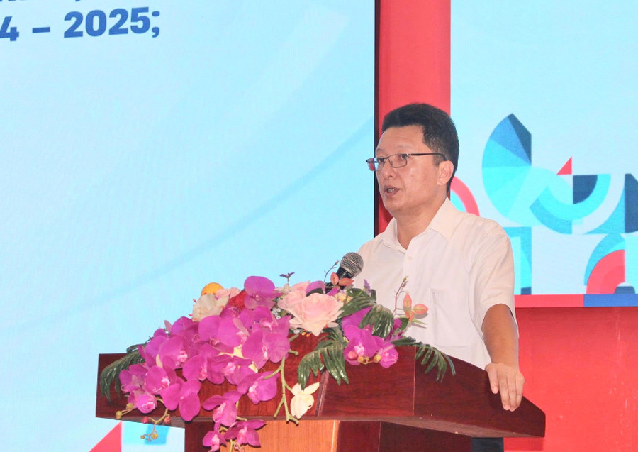 PGS.TS Nguyễn Thanh Hà - Phó Chủ tịch Hội đồng Đại học Thái Nguyên phát biểu tại Hội nghị. img-2125.jpg
