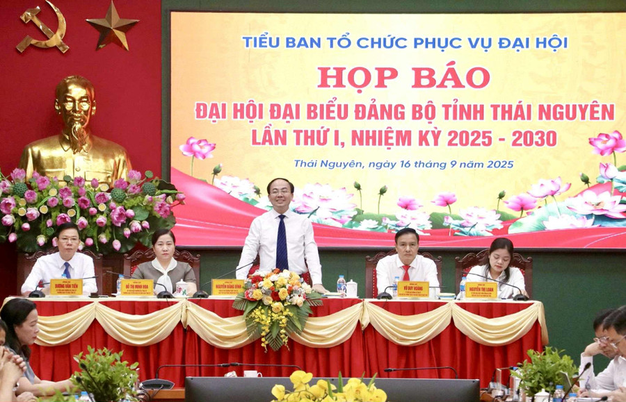 Lãnh đạo tỉnh Thái Nguyên chủ trì họp báo thông tin về Đại hội đại biểu Đảng bộ tỉnh Thái Nguyên lần thứ I, nhiệm kỳ 2025 – 2030.