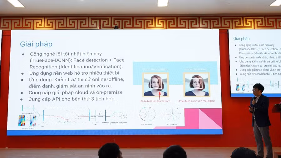 TS. Phạm Ngọc Phương, Trung tâm Số, Đại học Thái Nguyên trình bày tham luận Giải pháp nhận diện khuôn mặt trong chống gian lận thi cử.