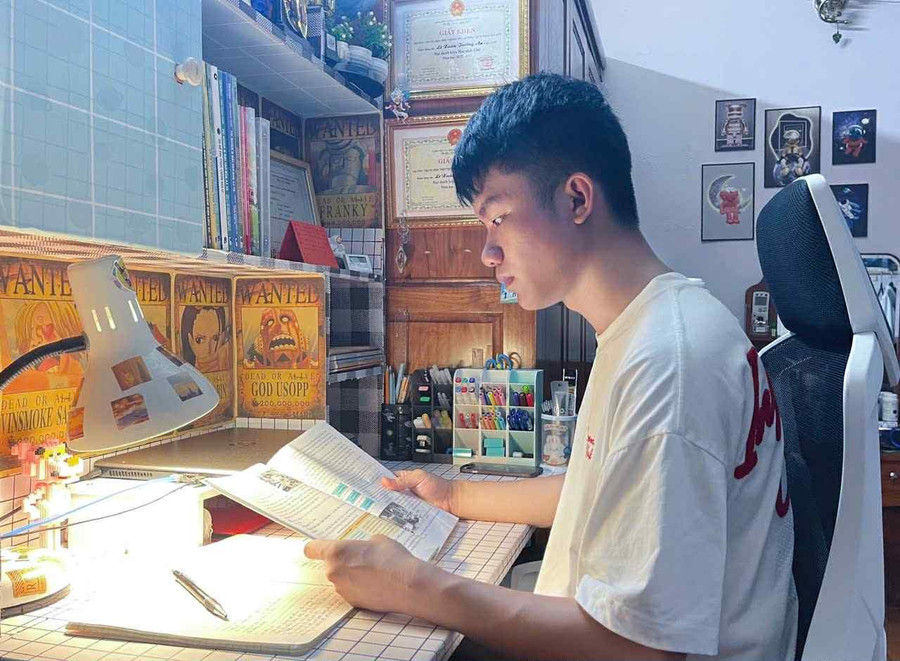 Trường An dành nhiều thời gian để tự ôn luyện.