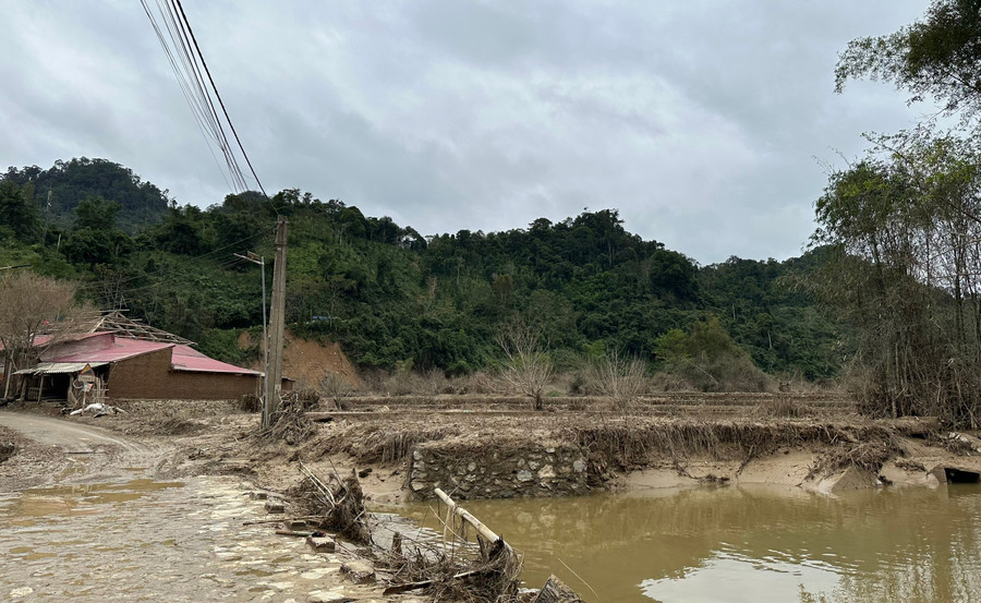 Thôn Kim Vân, xã Văn Lang ngập lụt do ảnh hưởng của bão số 11.