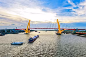 Cầu Máy Chai bắc qua sông Cấm được khánh thành, sáng 19/8.