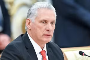 Chủ tịch Cuba Miguel Diaz-Canel tại cuộc họp mở rộng của Hội đồng Kinh tế Á Âu ở Belarus.