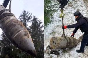 Ukraine thu hồi đầu đạn được cho là của tên lửa Kinzhal trong cuộc tấn công hồi năm 2024.