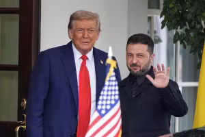 Tổng thống Trump đón ông Volodymyr Zelensky tại Nhà Trắng hôm 18 tháng 8. 