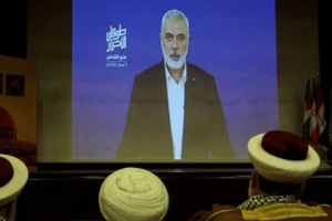 Ông Hamas Haniyeh phát biểu trong chuyến thăm Lebanon hồi tháng 4 năm 2024.