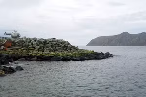 Đảo Kruzenshtern (Diomede Nhỏ), thuộc Mỹ và Đảo Ratmanov (Diomede Lớn), thuộc Nga.