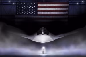 Hình ảnh chiến đấu cơ thế hệ sáu F-47 của Mỹ được Tổng thống Trump công bố hôm 21 tháng 3.