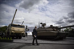 Xe tăng Leclerc Evolution của Pháp tại triển lãm Eurosatory 2024.
