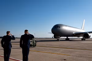 Máy bay tiếp nhiên liệu trên không KC-46A của Mỹ.