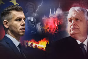 Ứng cử viên Magyar và Thủ tướng Viktor Orban.