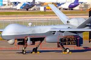 Chiếc MQ-9 mang theo cấu hình vũ khí đặc biệt.