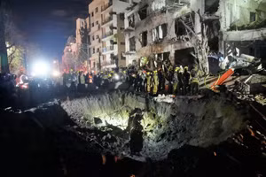 Hiện trường một vụ tấn công của Iran vào Israel.