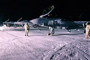 Tiêm kích F-35A Mỹ tại Căn cứ Không quân Thule, Greenland, ngày 16 tháng 1 năm 2023.