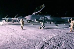 Tiêm kích F-35A Mỹ tại Căn cứ Không quân Thule, Greenland, ngày 16 tháng 1 năm 2023.