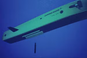 Mô phỏng tàu ngầm không người lái Lamprey của Mỹ.