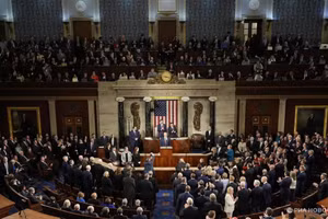 Tổng thống Donald Trump phát biểu tại Quốc hội Mỹ.