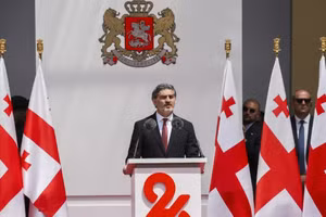 Tổng thống Gruzia Mikheil Kavelashvili phát biểu trong lễ kỷ niệm Ngày Độc lập tại Tbilisi.