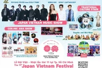 Poster chính thức Lễ hội Việt - Nhật lần thứ 11 tại TPHCM với chủ đề “Cùng nắm chặt tay nhau, Trẻ em - Trái đất - Tương lai”.