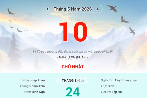 Lịch âm 10/5 - Xem lịch âm ngày 10/5