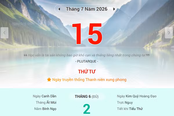 Lịch âm 15/7 - Xem lịch âm ngày 15/7