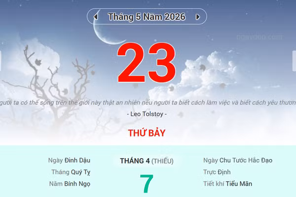 Lịch âm 23/5 - Xem lịch âm ngày 23/5