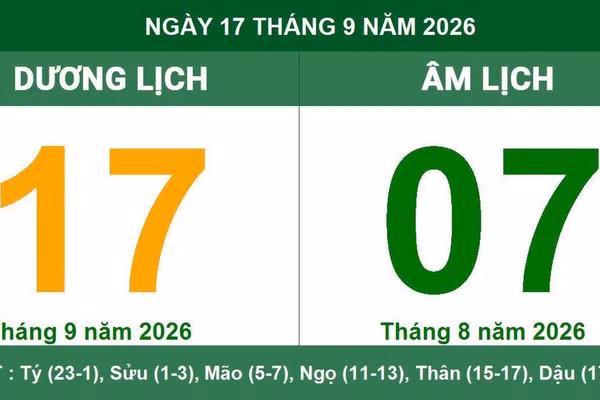 Lịch âm 17/9 - Xem lịch âm ngày 17/9