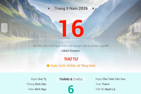 Lịch âm 16/9 - Xem lịch âm ngày 16/9