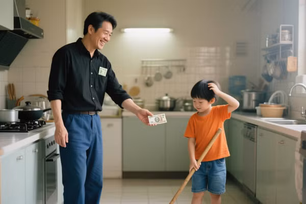 Bằng cách trả thù lao, trẻ sẽ hiểu rằng công việc nhà có giá trị, từ đó chăm chỉ hơn khi làm việc nhà. (Ảnh: ITN),