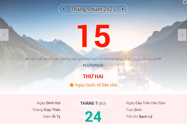 Lịch âm 15/9 - Xem lịch âm ngày 15/9 
