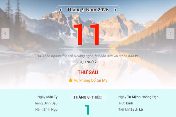 Lịch âm 11/9 - Xem lịch âm ngày 11/9