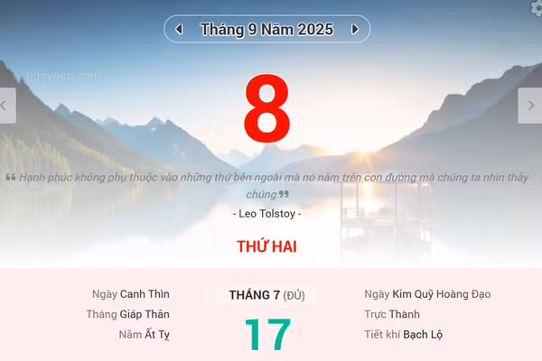 Lịch âm 8/9 - Xem lịch âm ngày 8/9