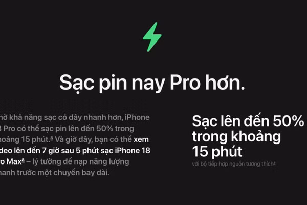 iPhone 18 Pro Max sạc rất nhanh lúc đầu, nhưng 50% cuối mới là phần đáng nói