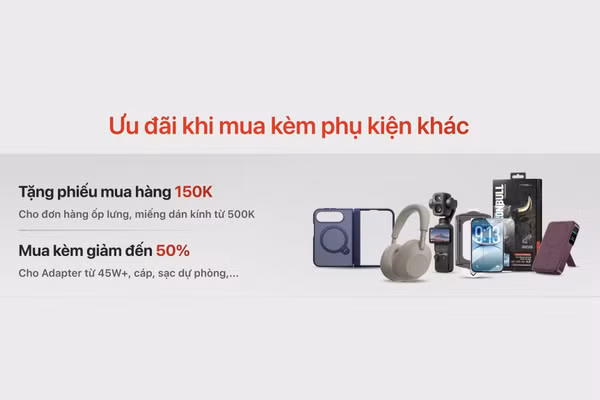 Ưu đãi khi mua kèm phụ kiện. Ảnh: Thế Giới Di Động