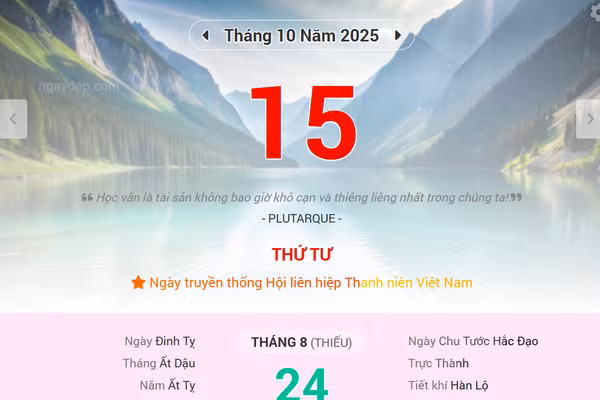 Lịch âm 15/10 - Xem lịch âm ngày 15/10